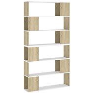 Shumee dělící stěna bílá a dub sonoma 100×24×188 cm, 3082076 - Shelving Unit