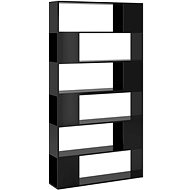 Shumee dělící stěna černá s vysokým leskem 100×24×188 cm, 3082078 - Shelving Unit