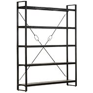 Shumee  s 5 policemi černá 140×30×180 cm masivní mangovník, 320621 - Shelving Unit