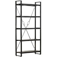 Shumee  s 5 policemi černá 90×30×180 cm mangovníkové dřevo , 320622 - Shelving Unit