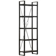 Shumee  s 5 policemi černá 60×30×180 cm masivní mangovník, 320623 - Shelving Unit