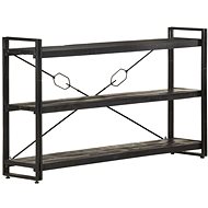 Shumee  se 3 policemi černá 140×30×80 cm masivní mangovník , 320628 - Shelving Unit