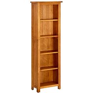 Shumee  s 5 policemi 45×22×140 cm masivní dubové dřevo, 331741 - Knihovna