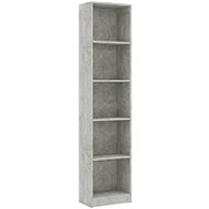 Shumee  s 5 policemi betonově šedá 40×24×175 cm dřevotříska, 800850 - Knihovna