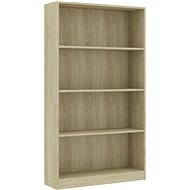 Shumee  se 4 policemi dub sonoma 80×24×142 cm dřevotříska, 800912 - Knihovna