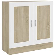 Shumee  bílá a dub sonoma 82,5×30,5×80 cm dřevotříska, 802710 - Knihovna