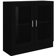 Shumee prosklená skříň černá 82,5×30,5×80 cm dřevotříska, 802742 - Shelving Unit