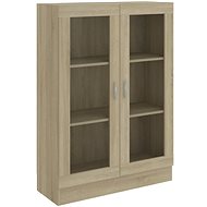 Shumee prosklená skříň dub sonoma 82,5×30,5×115 cm dřevotříska, 802753 - Knihovna