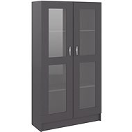 Shumee prosklená skříň šedá 82,5×30,5×150 cm dřevotříska, 802761 - Knihovna