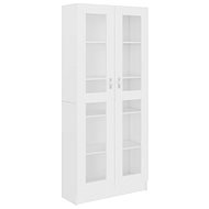 Shumee prosklená skříň bílá 82,5×30,5×185,5 cm dřevotříska, 802768 - Knihovna