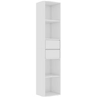 Shumee  bílá s vysokým leskem 36×30×171 cm dřevotříska, 802873 - Knihovna