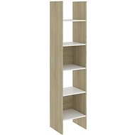 Shumee  bílá a dub sonoma 40×35×180 cm dřevotříska, 803403 - Shelving Unit