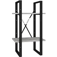 Shumee  se 2 policemi betonově šedá 40×30×70 cm dřevotříska, 806411 - Knihovna