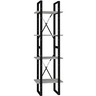 Shumee  se 4 policemi betonově šedá 40×30×140 cm dřevotříska, 806421 - Knihovna