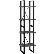 Shumee  se 4 policemi šedá 40×30×140 cm masivní borovice, 806424 - Knihovna