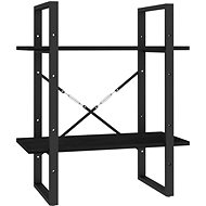 Shumee  se 2 policemi černá 60×30×70 cm masivní borovice, 806436 - Knihovna