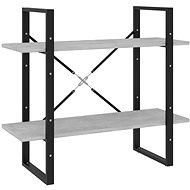 Shumee  se 2 policemi betonově šedá 80×30×70 cm dřevotříska, 806451 - Knihovna