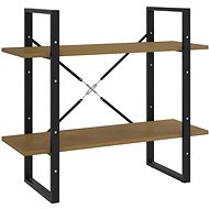 Shumee  se 2 policemi hnědá 80×30×70 cm masivní borovice, 806455 - Knihovna