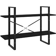 Shumee  se 2 policemi černá 100×30×70 cm dřevotříska, 806468 - Knihovna