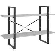 Shumee  se 2 policemi betonově šedá 100×30×70 cm dřevotříska, 806471 - Knihovna