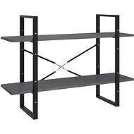 Shumee  se 2 policemi šedá 100×30×70 cm masivní borovice, 806474 - Knihovna