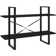 Shumee  se 2 policemi černá 100×30×70 cm masivní borovice, 806476 - Knihovna