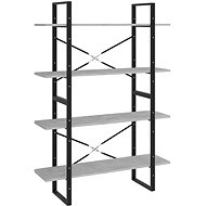 Shumee  se 4 policemi betonově šedá 100×30×140 cm dřevotříska, 806481 - Knihovna