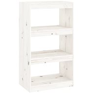 Shumee dělící stěna bílá 60×30×103,5 cm masivní borovice, 808164 - Knihovna