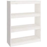 Shumee dělící stěna bílá 80×30×103,5 cm masivní borovice, 808189 - Knihovna
