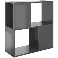 Shumee  šedá s vysokým leskem 60×24×63 cm dřevotříska, 809070 - Knihovna