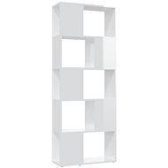 Shumee dělící stěna bílá s vysokým leskem 60×24×155 cm, 809095 - Knihovna