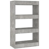 Shumee dělící stěna betonově šedá 60×30×103 cm dřevotříska, 811659 - Knihovna