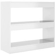 Shumee dělící stěna bílá s vysokým leskem 80×30×72 cm, 811697 - Knihovna