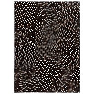 Carpet patchwork genuine leather 80x150 cm squares black and white - Carpet