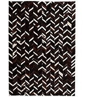 Carpet patchwork genuine leather 80x150 cm chevron black and white - Carpet