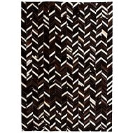 Carpet patchwork genuine leather 120x170cm chevron black and white - Carpet