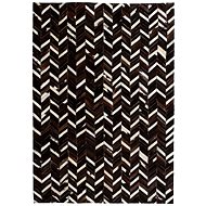 Carpet patchwork genuine leather 160x230cm chevron black and white - Carpet