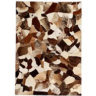Carpet patchwork genuine leather 120x170 cm brown-white - Carpet