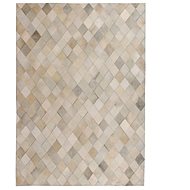 Carpet patchwork genuine leather 80x150 cm diamonds gray - Carpet