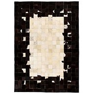 Carpet patchwork genuine leather 120x170cm squares black and white - Carpet