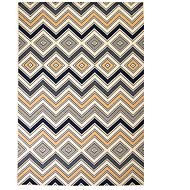 Modern carpet with zigzag pattern 80x150 cm brown-black-blue - Carpet