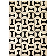 Modern carpet with geometric pattern 80x150 cm beige-black - Carpet