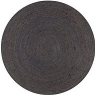 Ručne vyrobený koberec z juty okrúhly 150 cm tmavosivý - Koberec