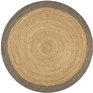 Handmade jute carpet with a gray edge of 90 cm - Carpet