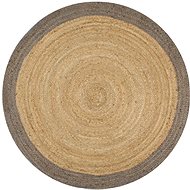 Handmade jute carpet with a gray edge of 120 cm - Carpet