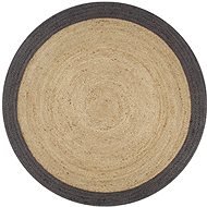 Ručne vyrobený koberec z juty s tmavo sivým okrajom 120 cm - Koberec