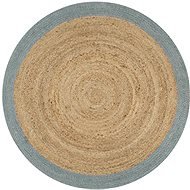 Handmade jute carpet with olive green edge 90 cm - Carpet