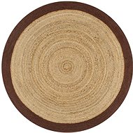 Handmade jute carpet with a brown edge of 90 cm - Carpet