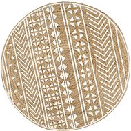 Handmade jute carpet with white print 90 cm - Carpet