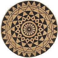 Ručne vyrobený koberec z juty s čiernou potlačou 90 cm - Koberec